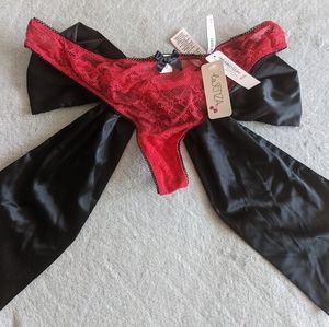 La Senza Red Lace Thong with Bow